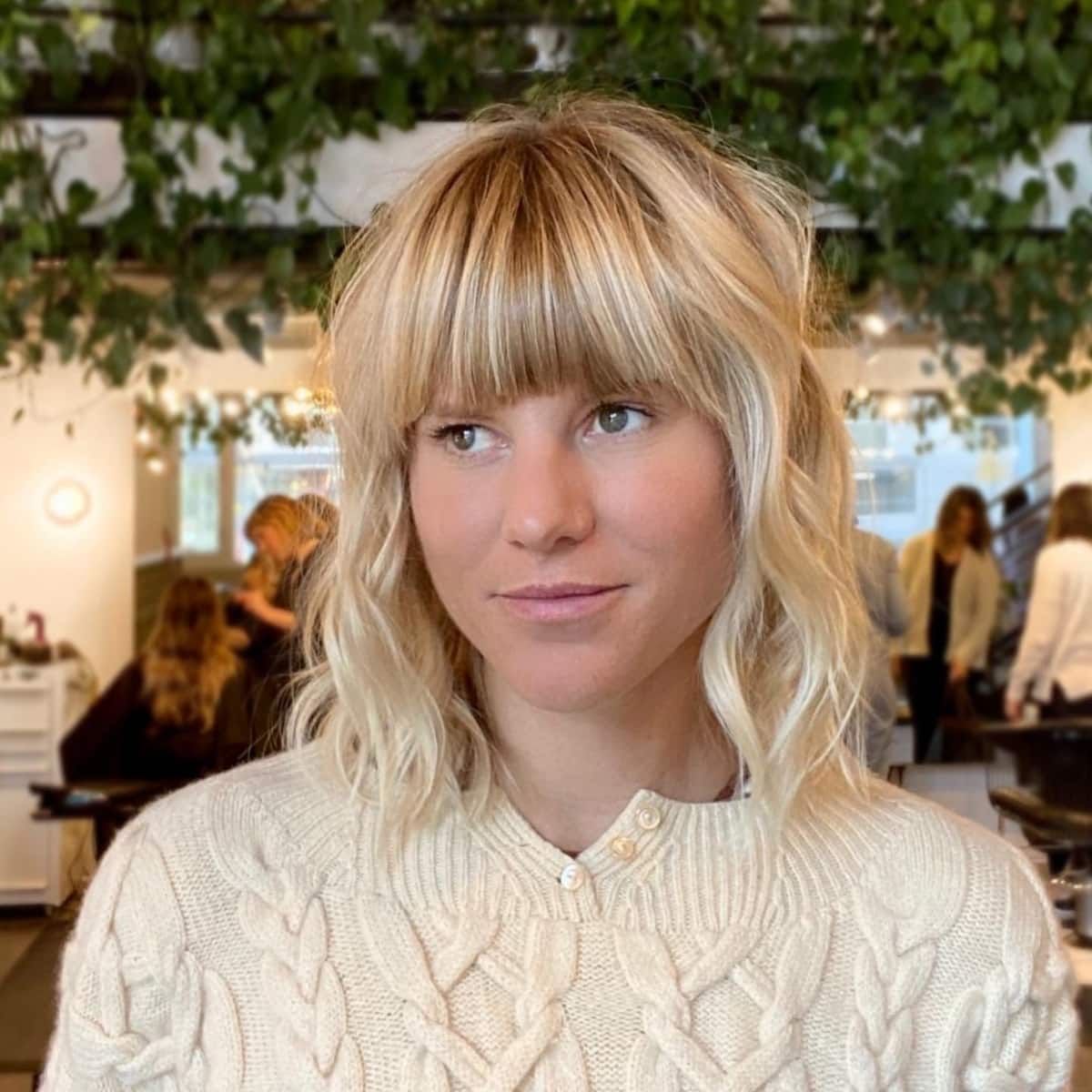 Long Heavy Bangs on Short Hair