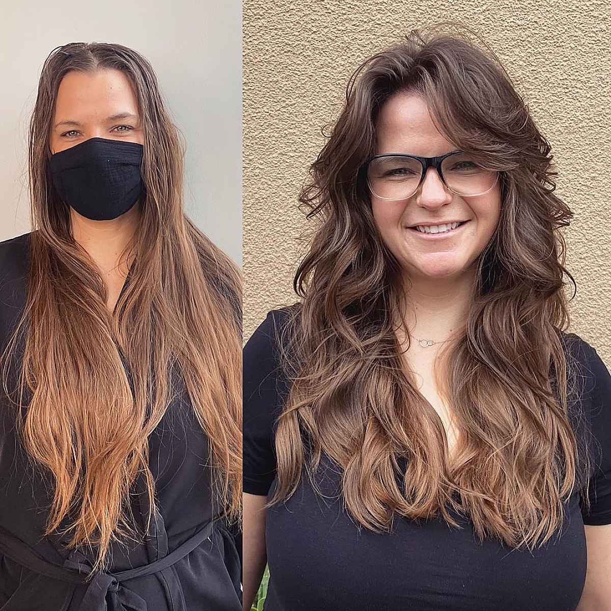 Long Layered Waves with a Curtain Fringe