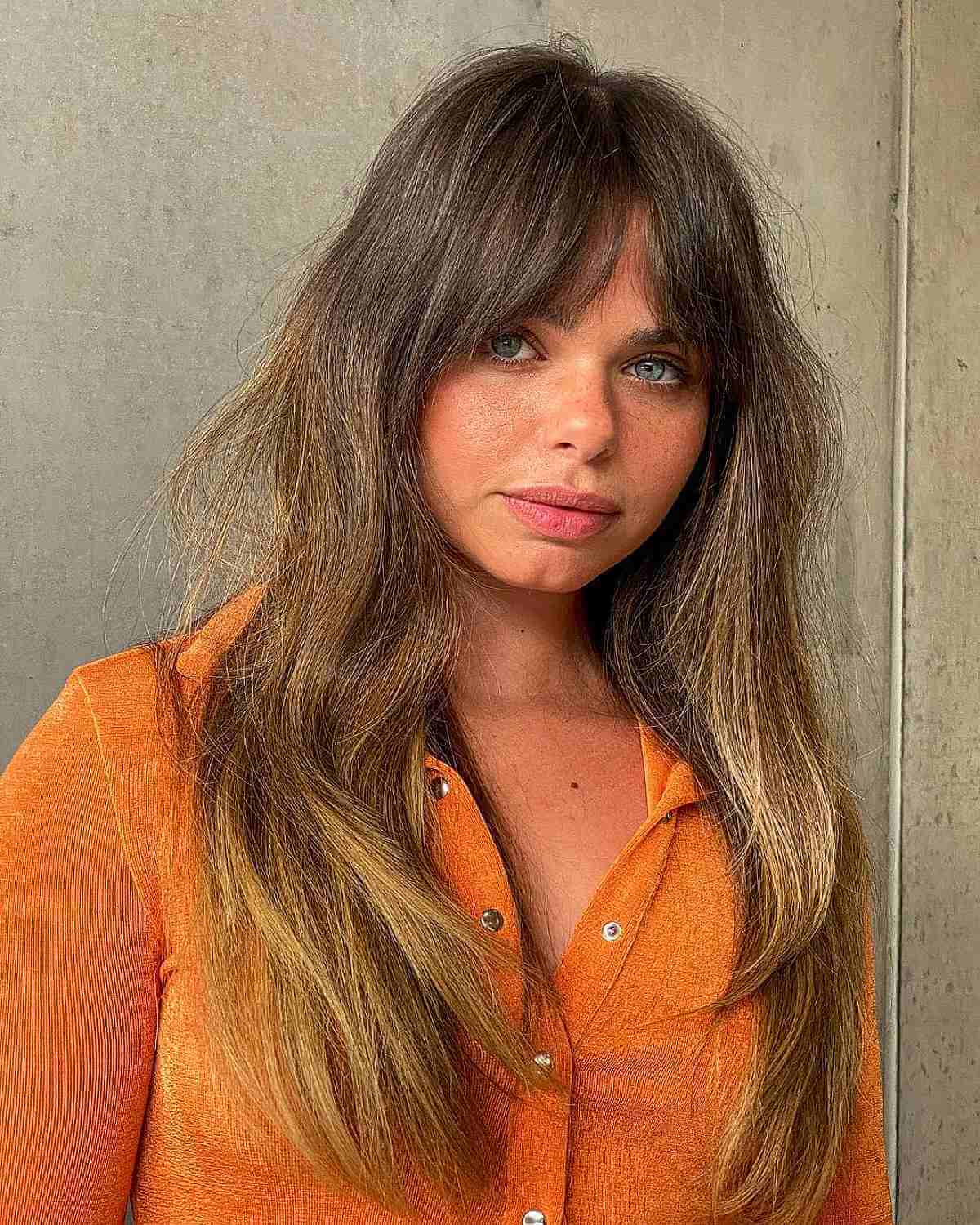Long Layers with Bangs