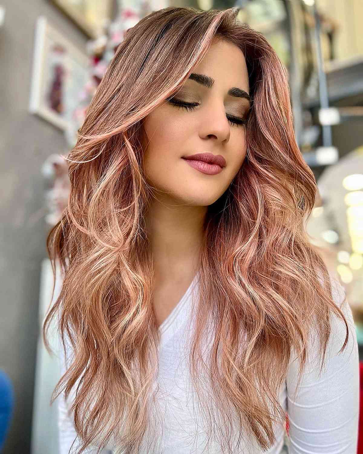 Long Pastel Hair with Wavy Layers