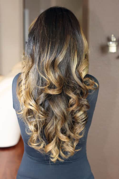 Long Rich Brunette to Golden Blonde Ombre Hair