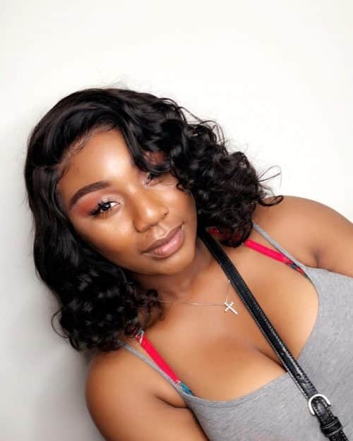 long wavy bob for black hair