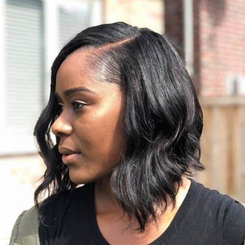 long wavy bob sew in