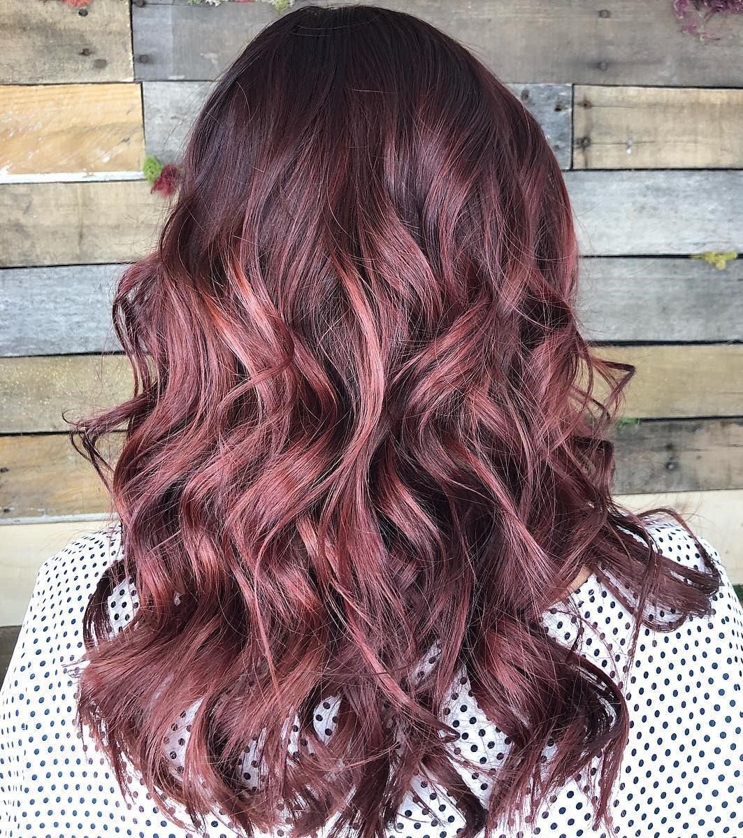 Long Wavy Burgundy Wine Hairstyle