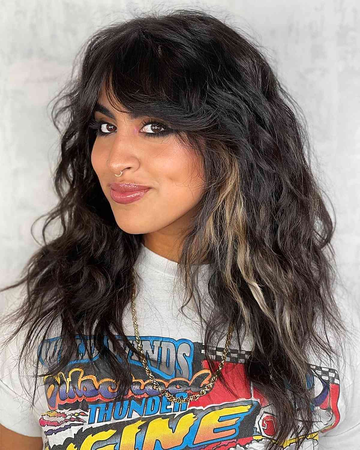 lovely layered long wavy hair