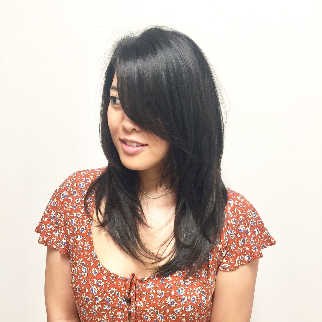 Lovely Long Layers and Bangs for Fine Hair