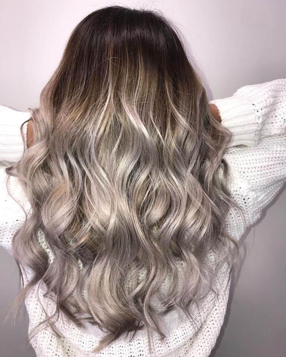 Mahogany Brown to Platinum Blonde Ombre Hairstyle