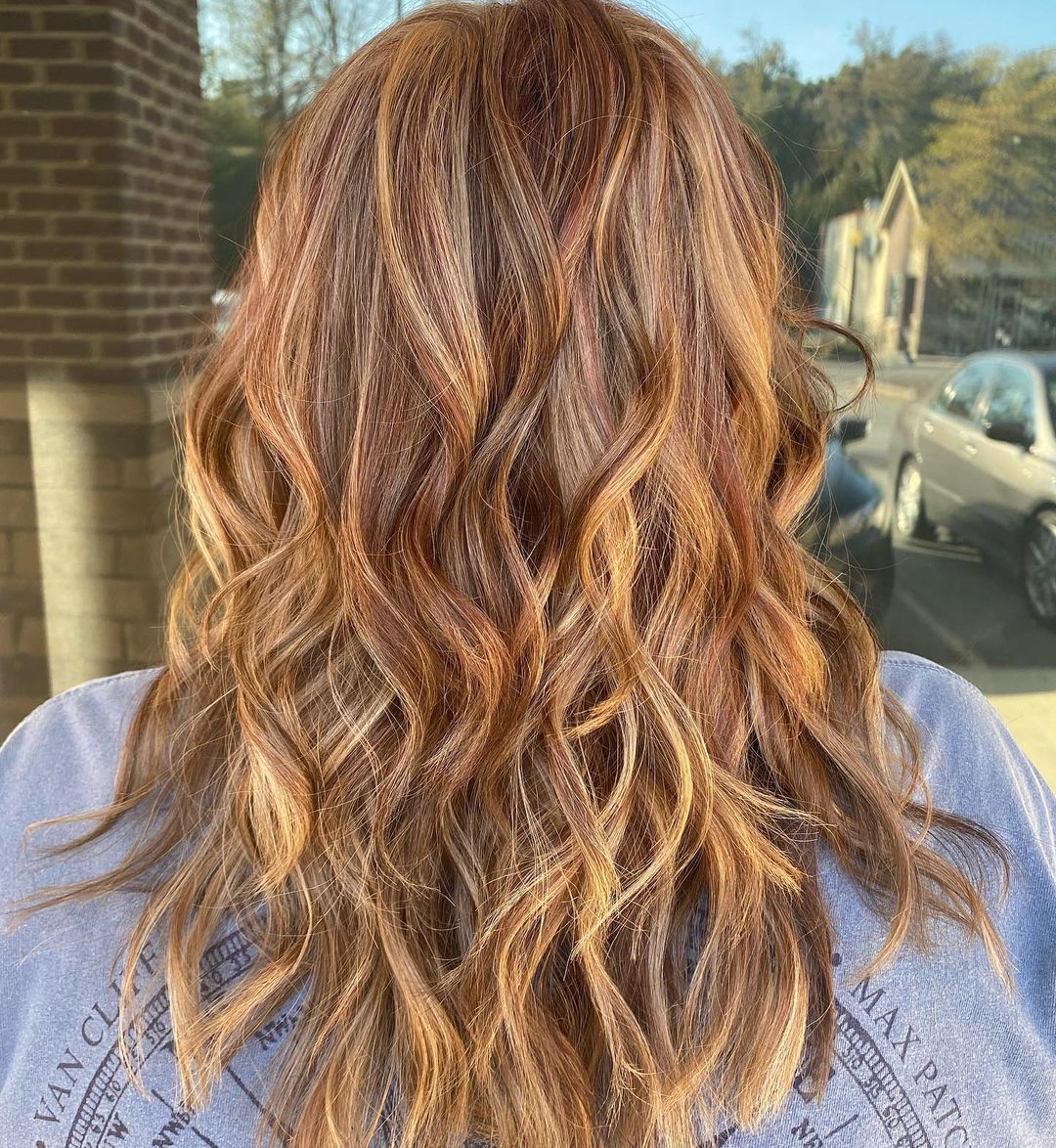 mahogany with caramel highlights