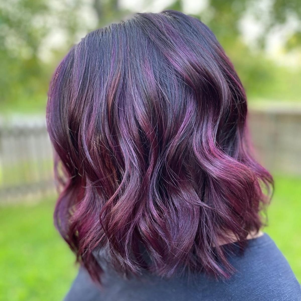 Maroon purple balayage