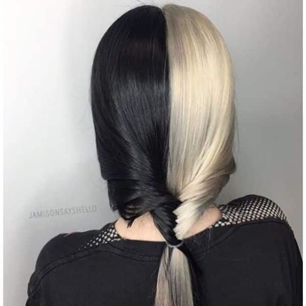 Medium Black and White Short Fishtail