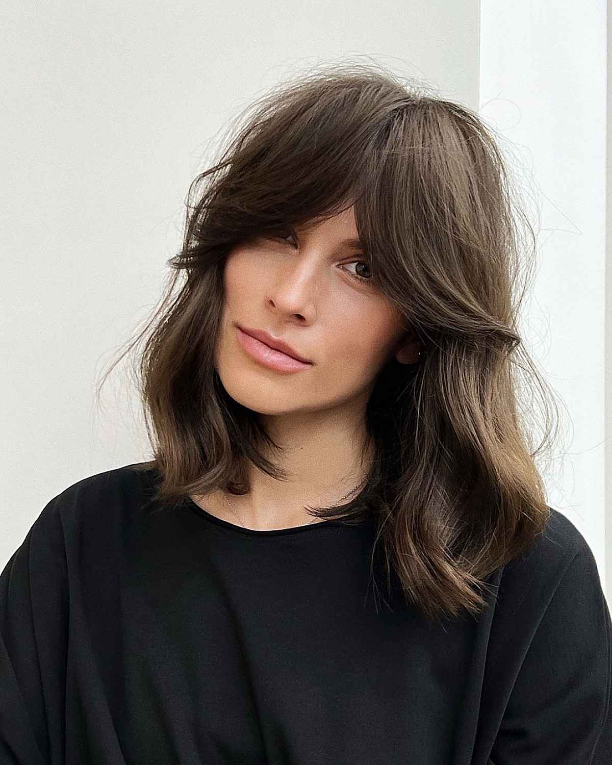 Medium Cut with Heavy Bangs