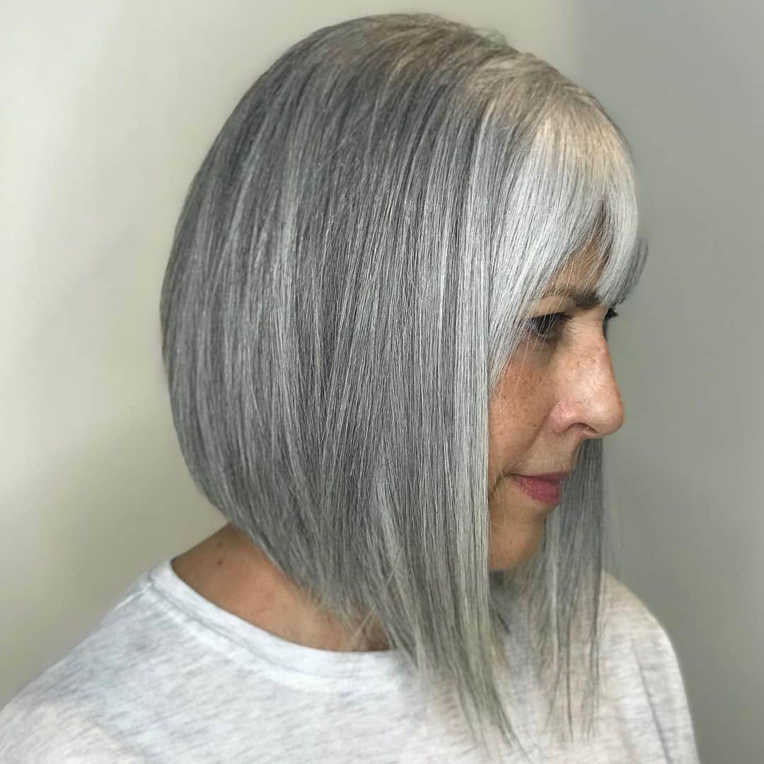 Medium inverted bob for women over 50