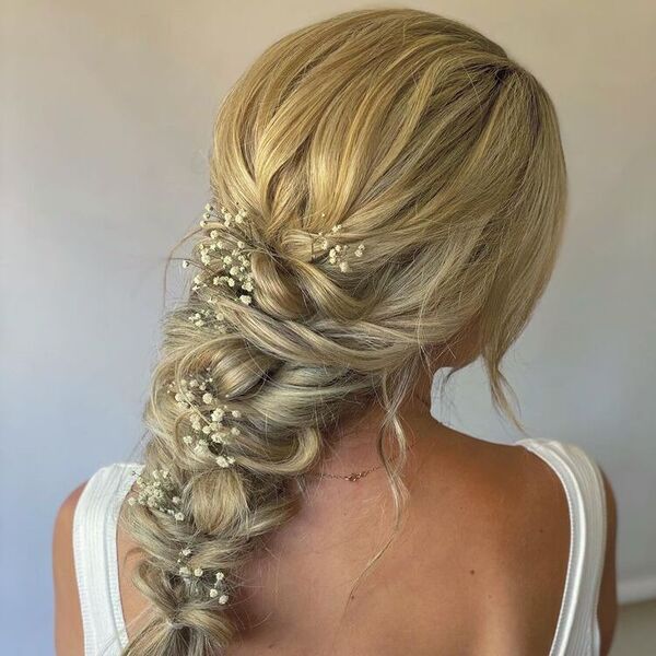 Mermaid Braid - a woman wearing a white sando top