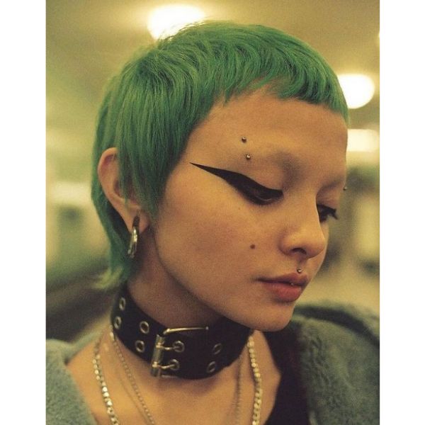 Mermaid Green Pixie Hairstyle cute hairstyles for short hair