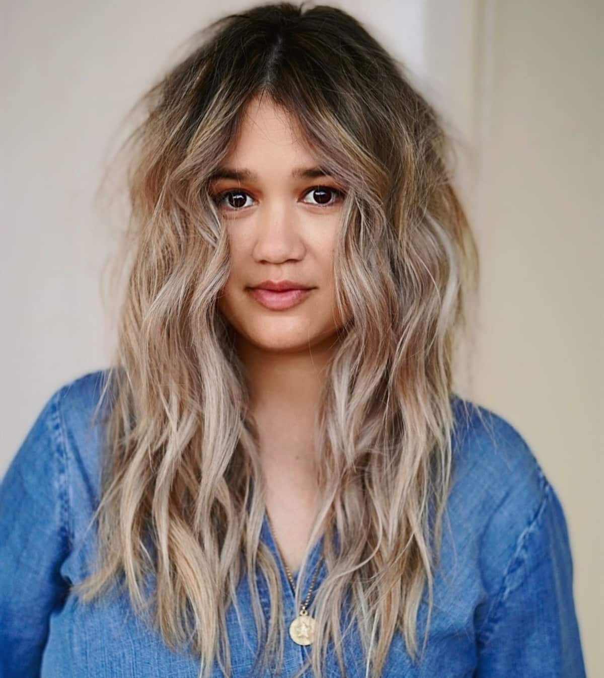 Messy Long Modern Shag Hairstyle