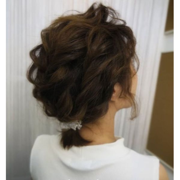 Messy Wavy Updo with Micro Ponytail