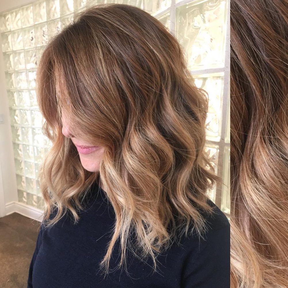 Mid Length Beach Wave Balayage hairstyle