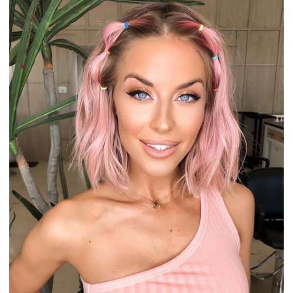 Mini Bubble Ponytails for Medium Hair