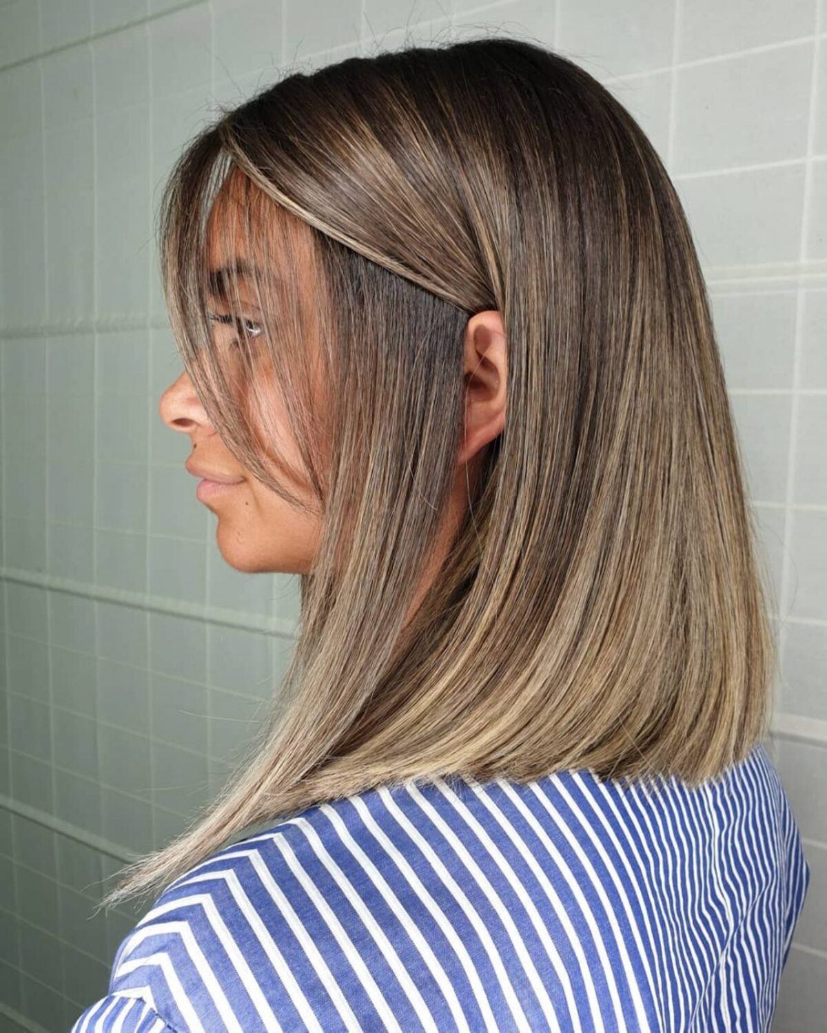 Mocha Brown to Subtle Blonde Ombre Bob Hairstyle