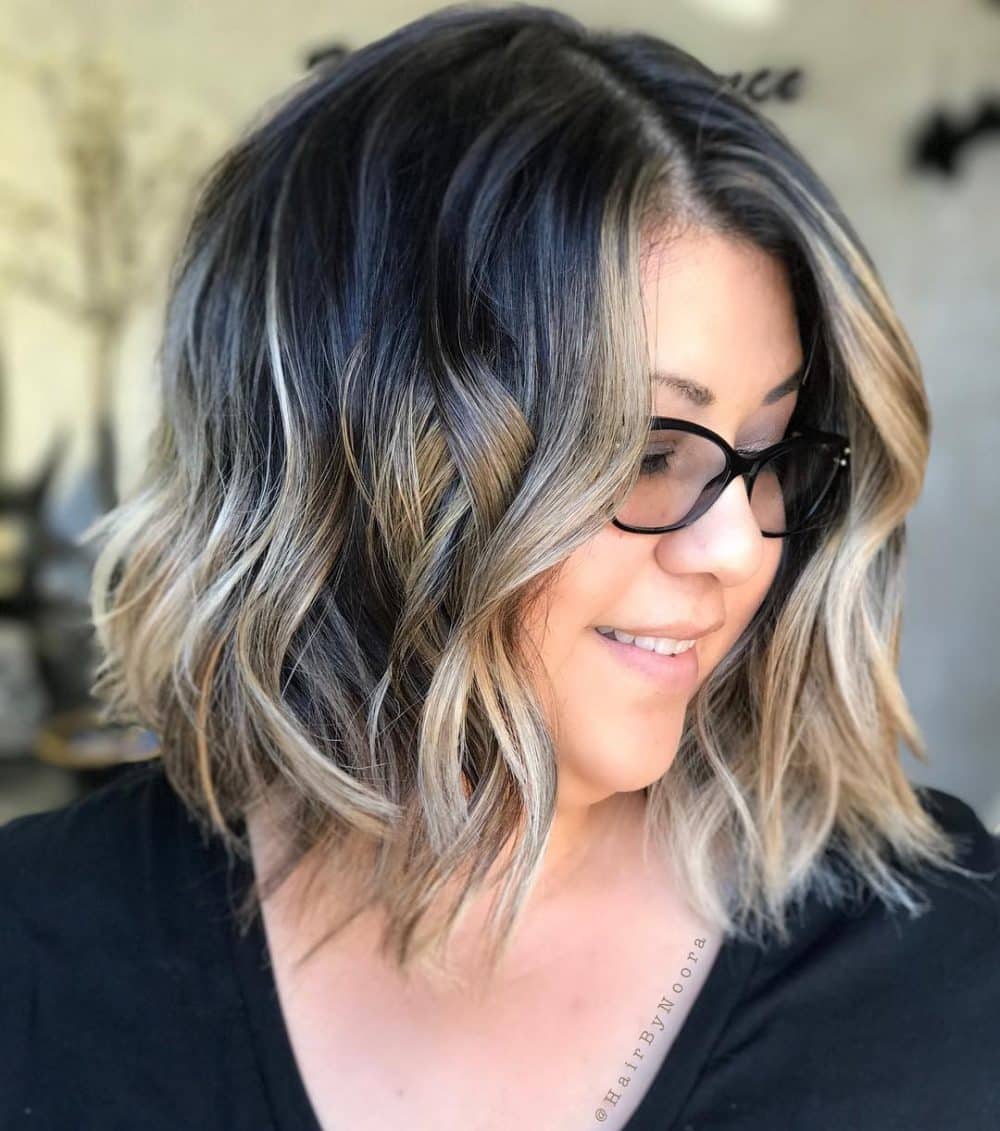 modern highlights for medium wavy hair