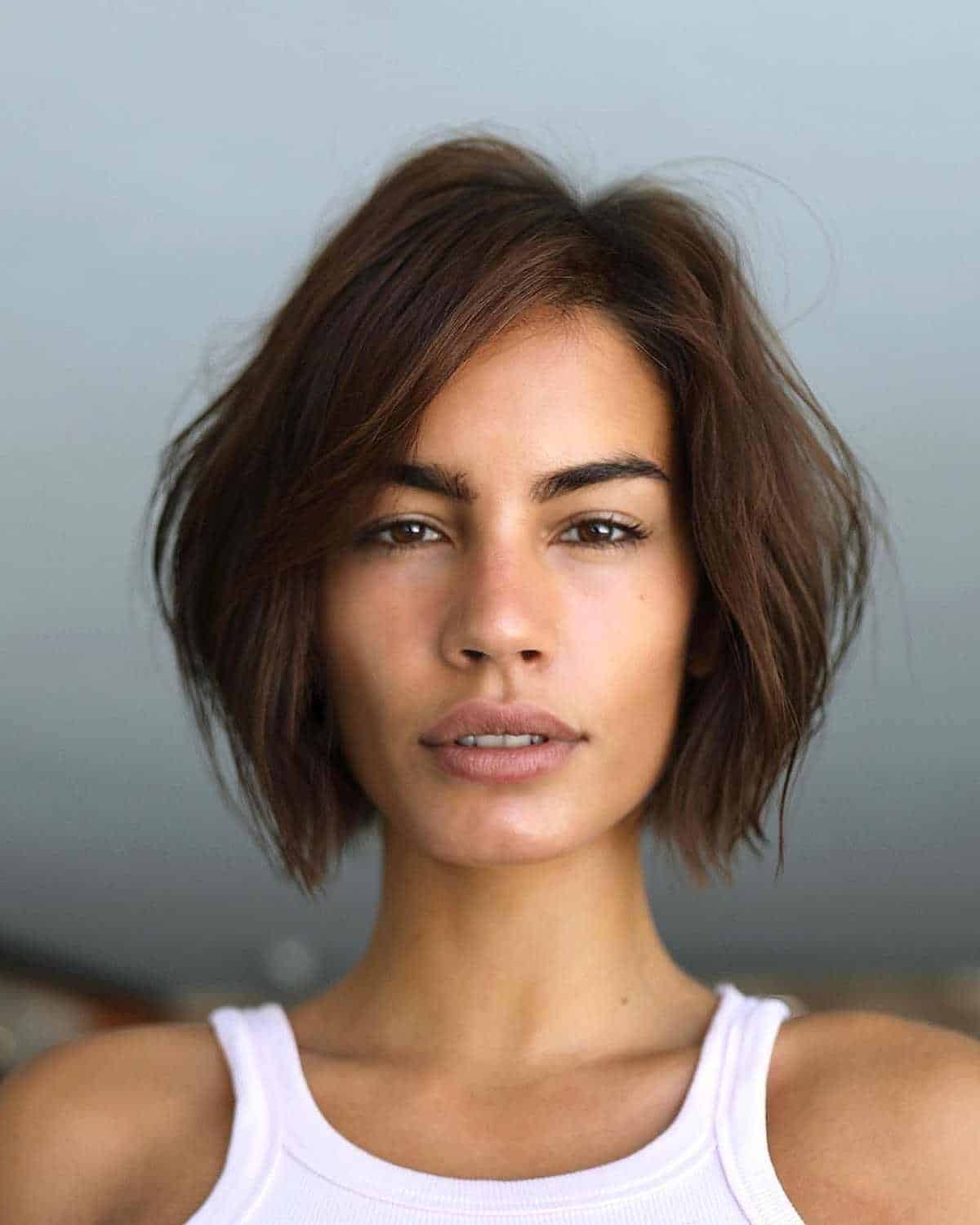 Modern Low-Maintenance Brunette Chin-Length Bob