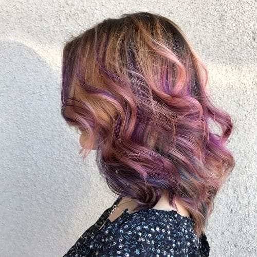 Multi-Colored Lob hairstyle