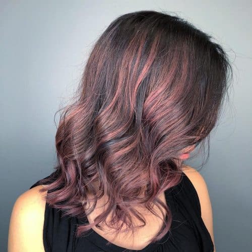 Muted Mahogany Caramel Balayage