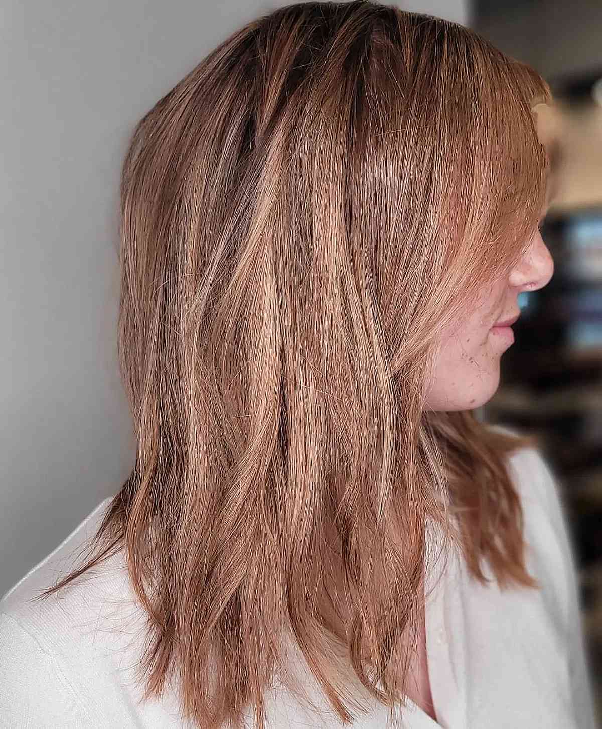 Muted Strawberry Ginger Blonde Balayage