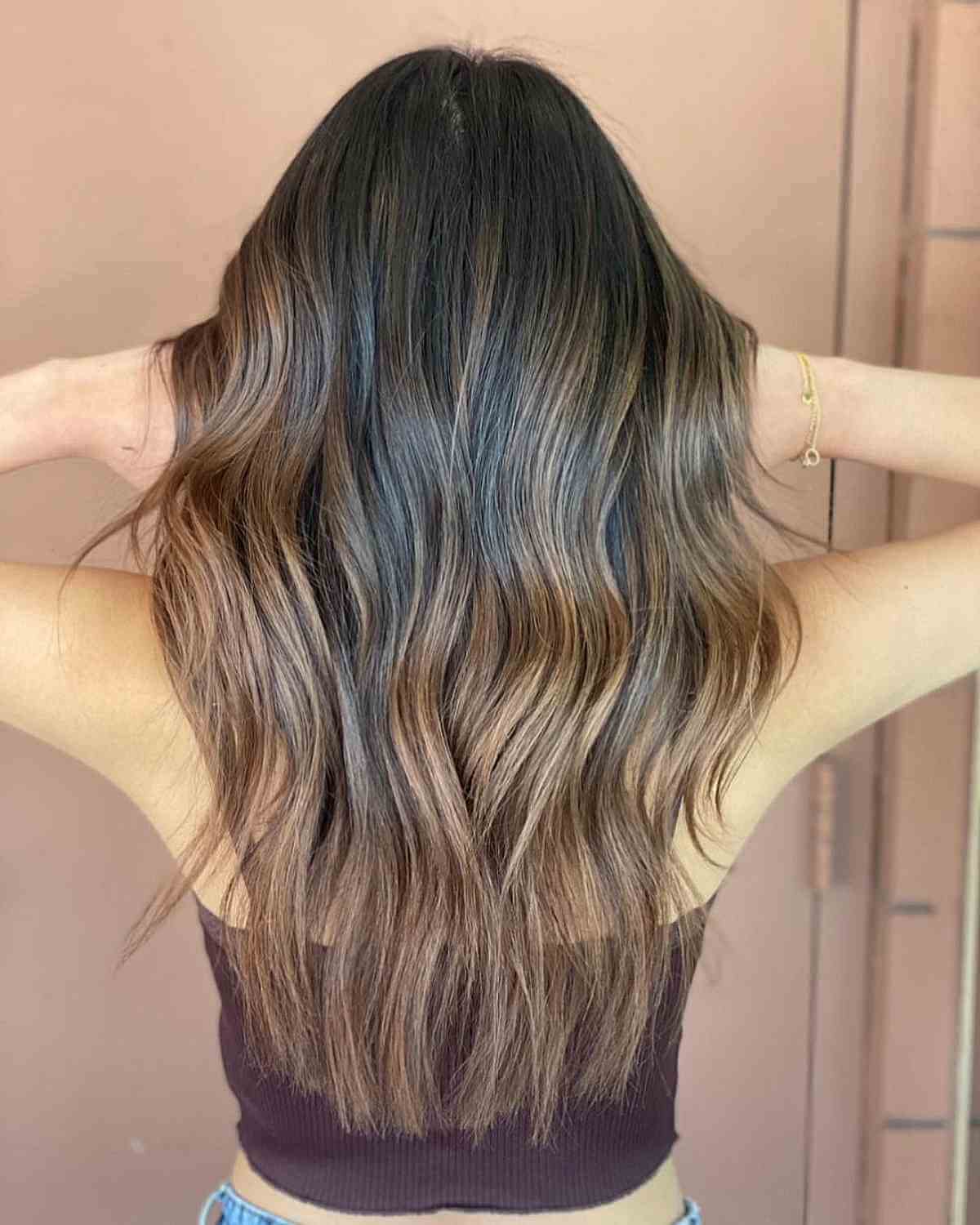 Natural Partial Balayage with Chocolate Brown Shade