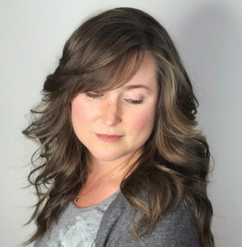 Natural Waves with Swoop Bangs