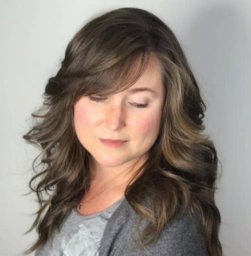 Natural Waves with Swoop Bangs