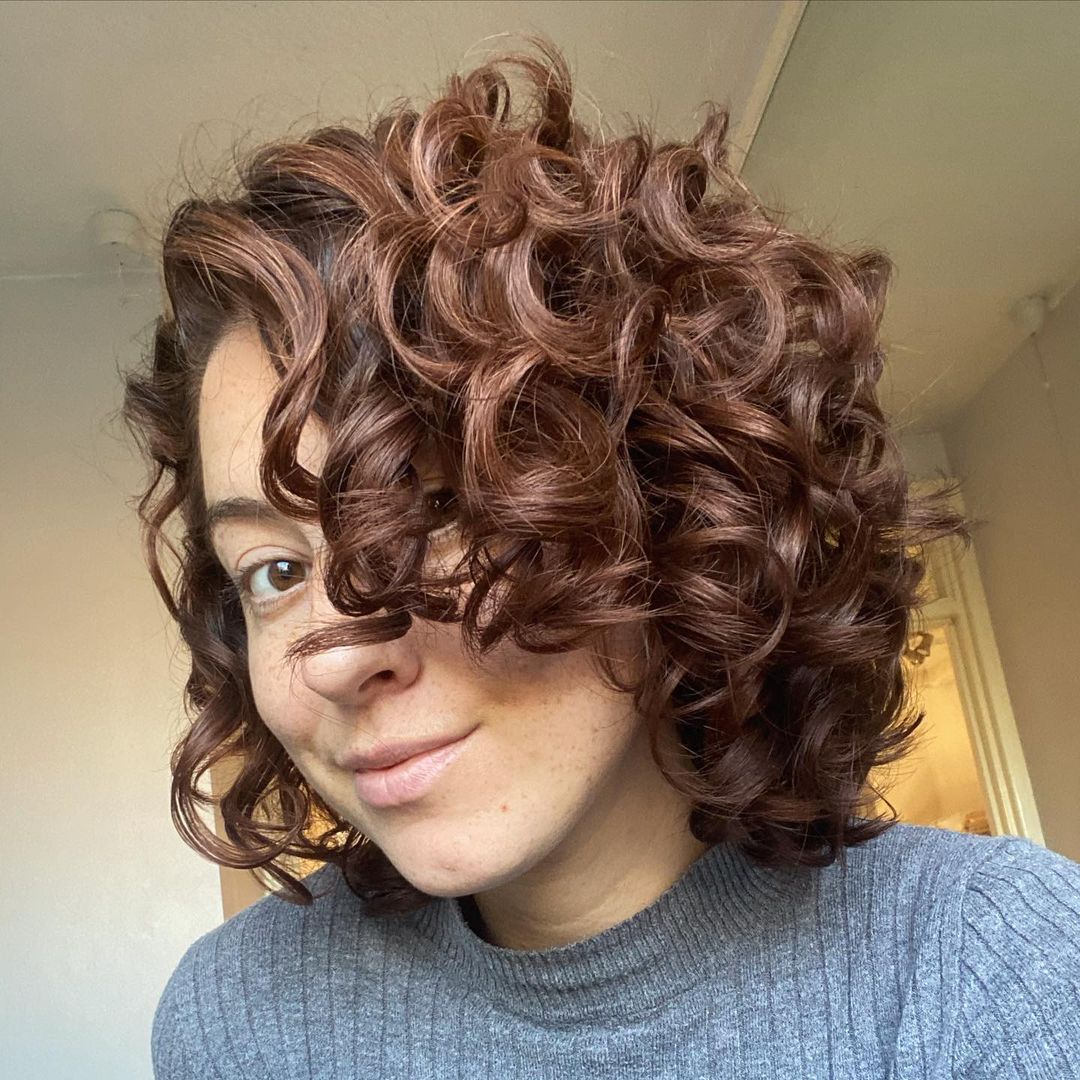 Neck-Length Cut for Brown Curly Hair