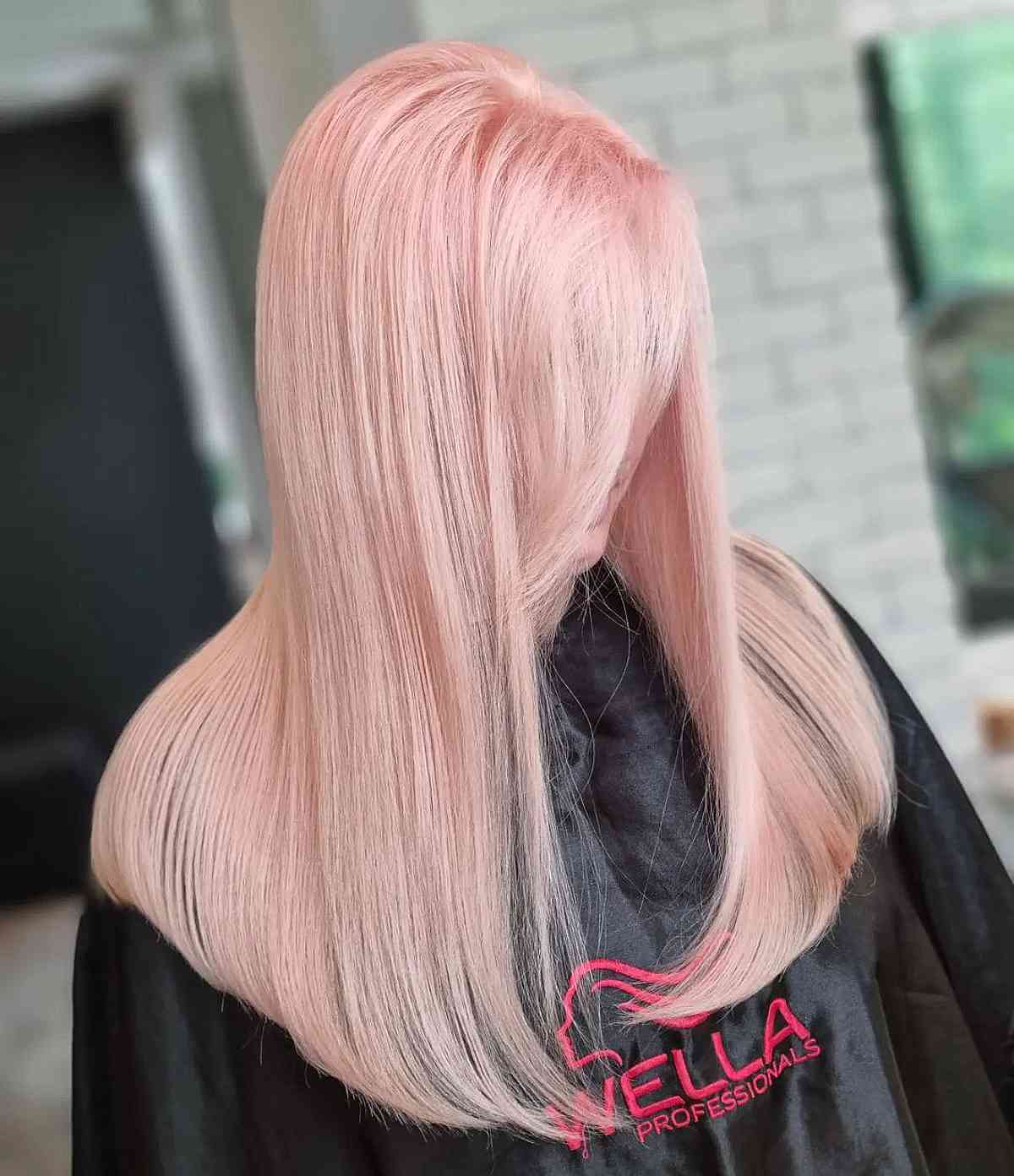 Pastel Strawberry Pink Balayage Hair