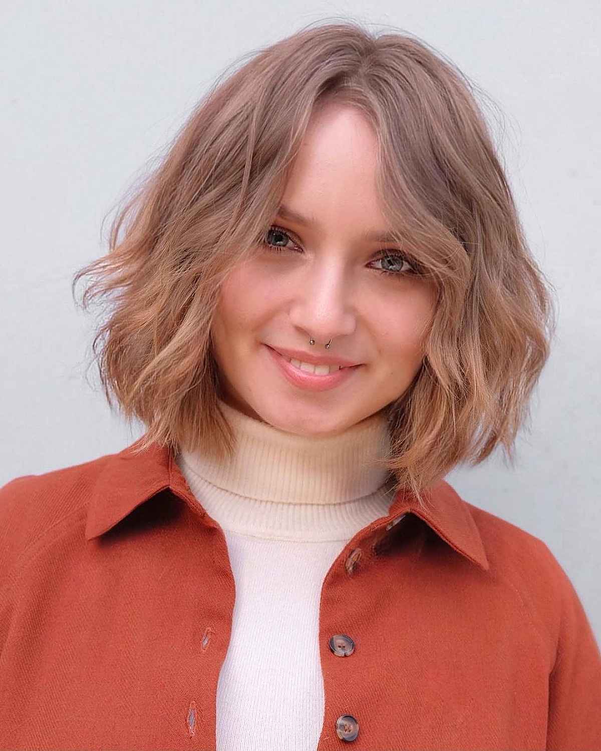 Perfect Long Layered Bob for Round Faces