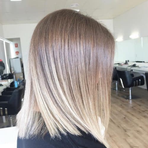 Picture of a cute straight shoulder-length ombre bob