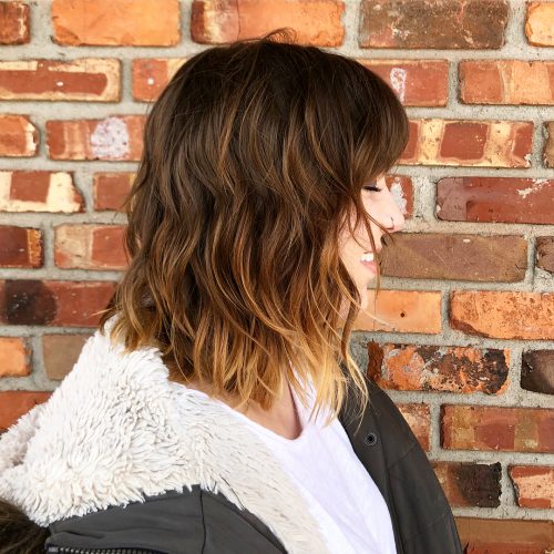 Picture of a marvelously layered shoulder-length bob