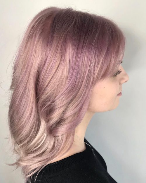 Picture of a perfectly pastel pink shoulder-length hair