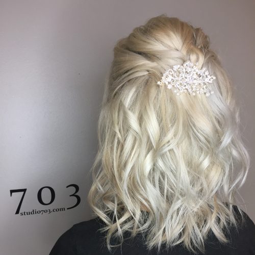 Picture of a pinned for a perfect party shoulder-length hair