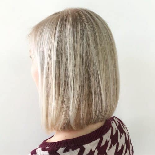 Picture of a straight bright blonde shoulder-length hair