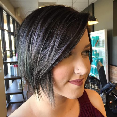 Picture of a textured inverted bob short hairstyle for long faces