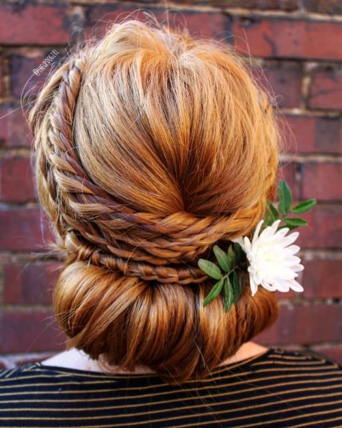 Picture of a wedding perfect maypole braided hair