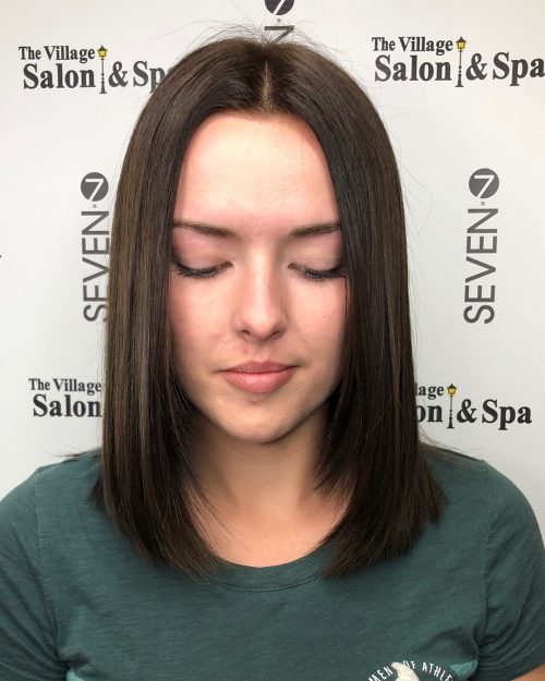 Picture of straight middle part shoulder-length hair