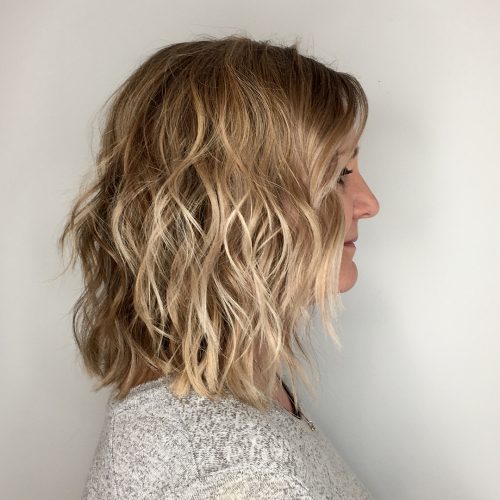 Picture of waves for thin shoulder-length hair