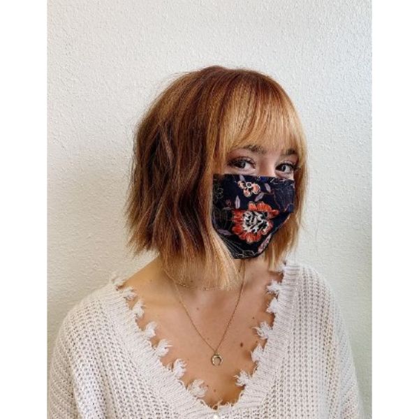 Piecey Bob With Soft Fringe And Undone Waves