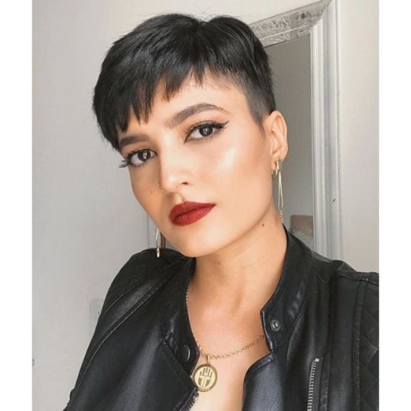 Pixie Cut with Short Shaved Side Hairstyle