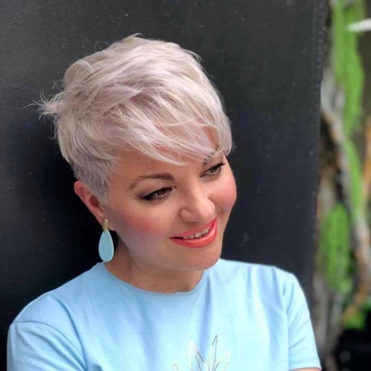 Pixie undercut for silver haired women