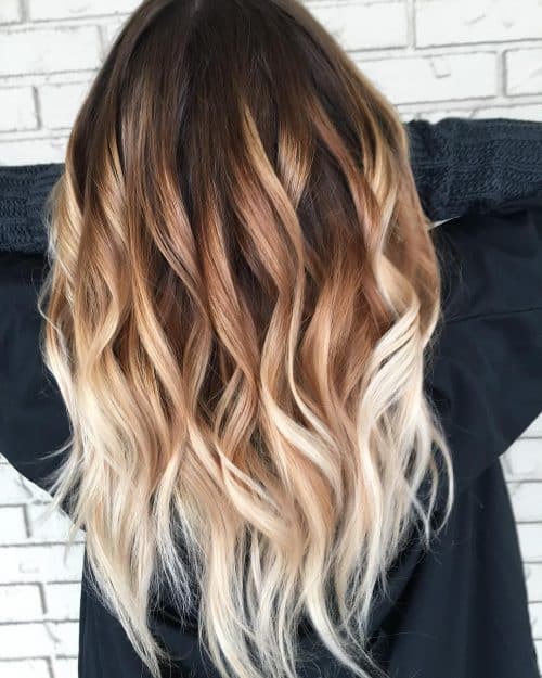 Platinum Blonde to Golden Brown Ombre