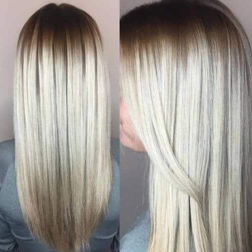 Platinum Highlights on Brown Hair