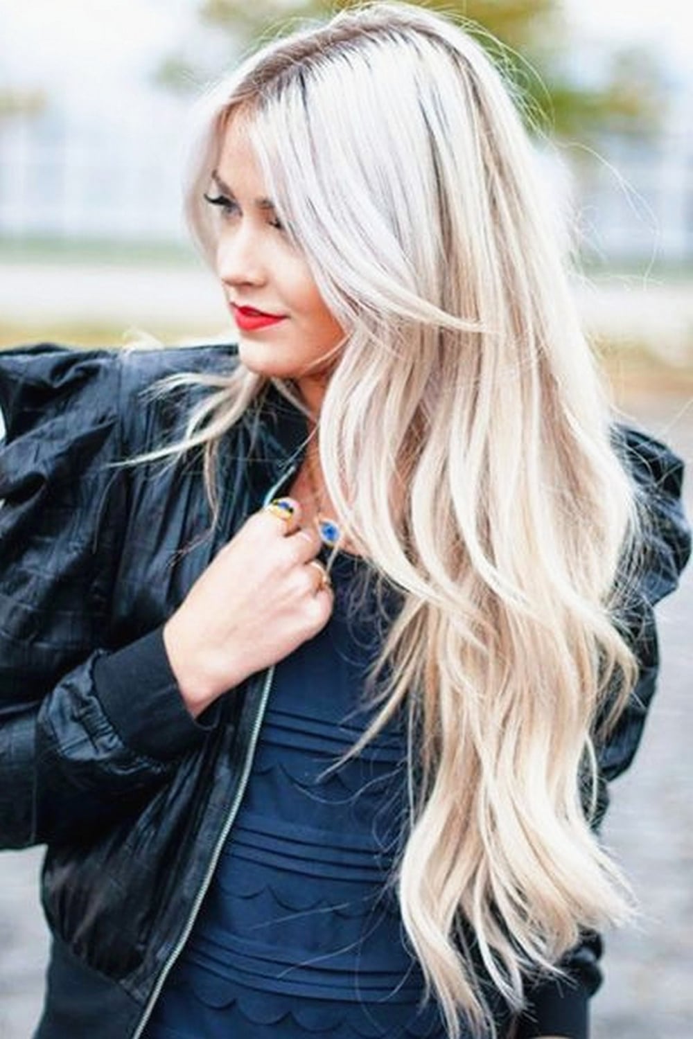 Platinum Long Layered Hair