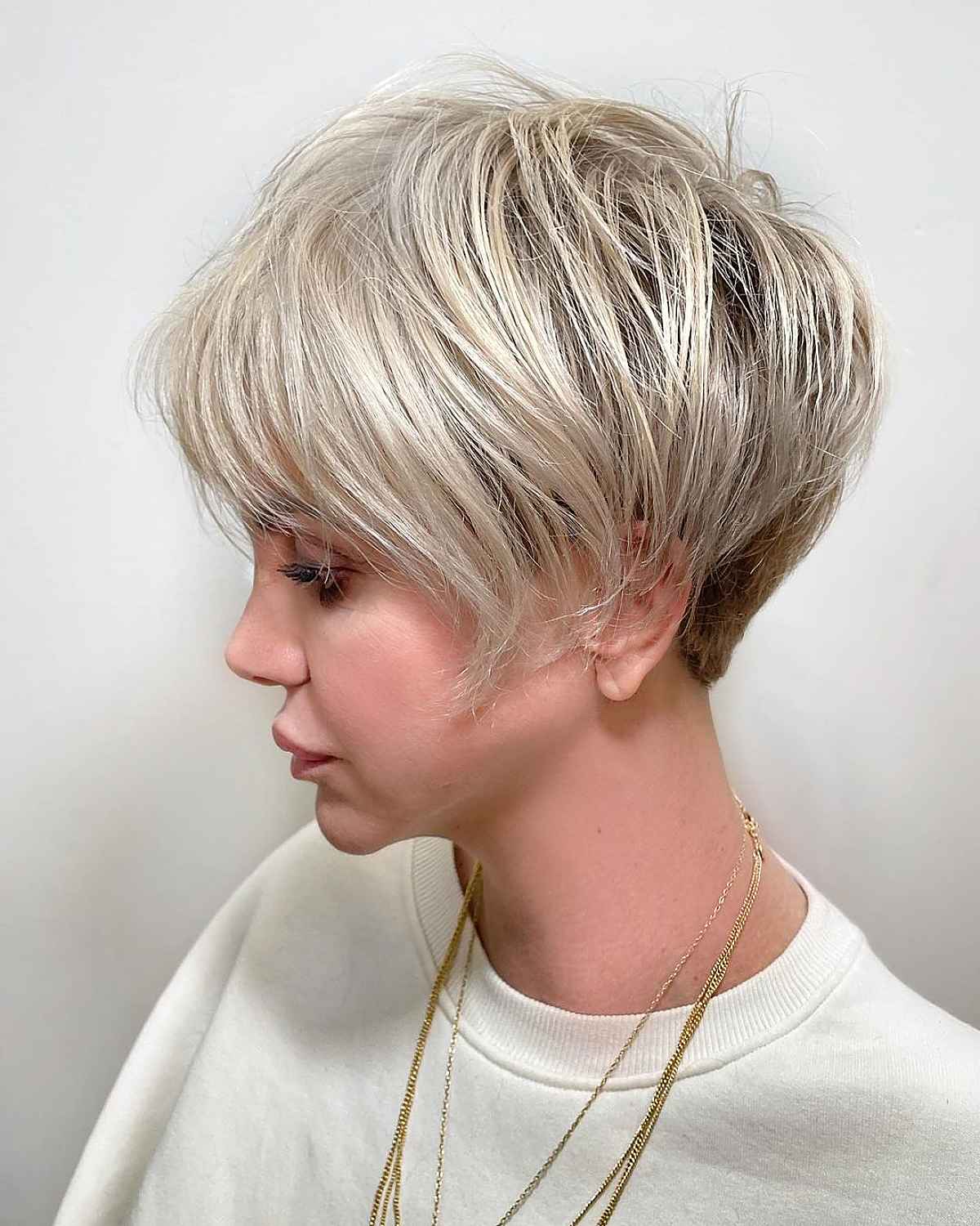 platinum long pixie with an undercut